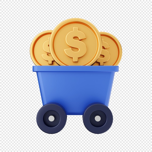 transação do pagamento do ouro da moeda do dólar do dinheiro 3D