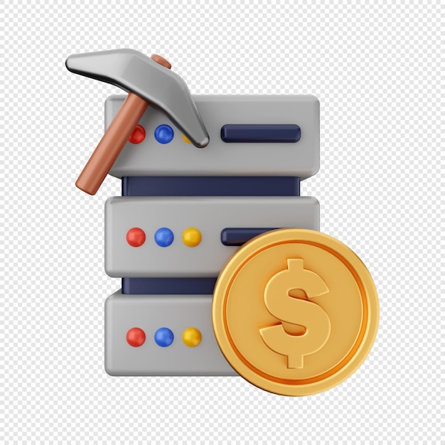 Transacción de pago de oro de moneda de dólar de dinero 3D