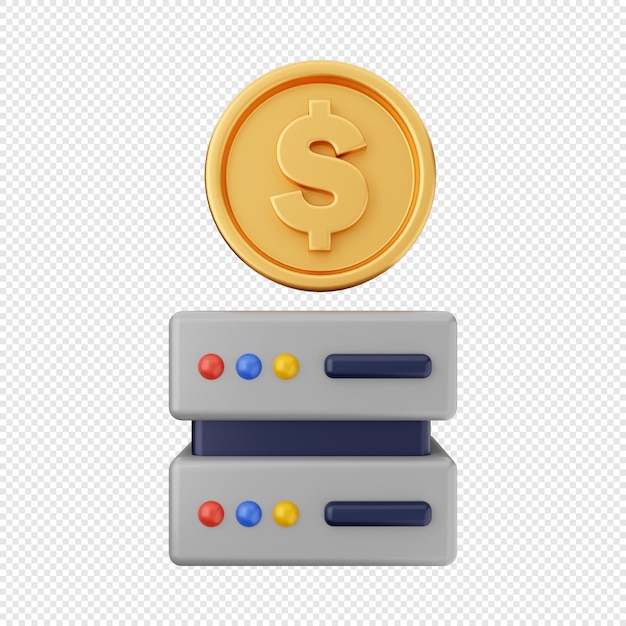 Transacción de pago de oro de moneda de dólar de dinero 3D