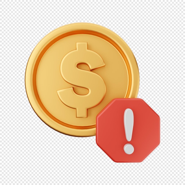 Transacción de pago de oro de moneda de dólar de dinero 3D