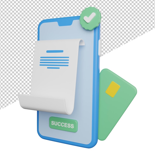 transaction money side view 3d rendering illustration icon png or transparent background