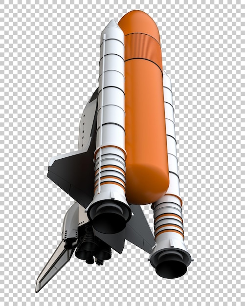 PSD el transbordador espacial aislado en un fondo transparente ilustración de renderización en 3d