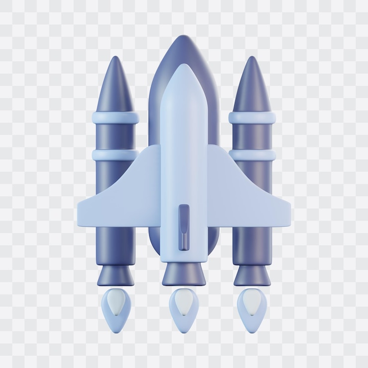 PSD transbordador, nave espacial, 3d, icono