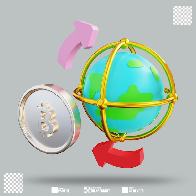 Transferencia criptográfica de ilustración 3D 3