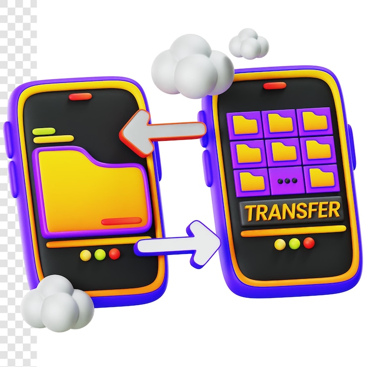 PSD transferencia de datos móviles 3d