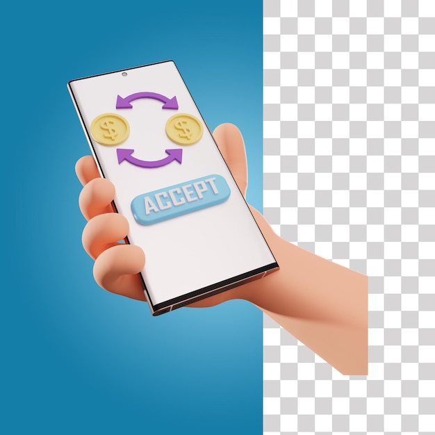 Transferencia de dinero en línea Ilustración 3D 1
