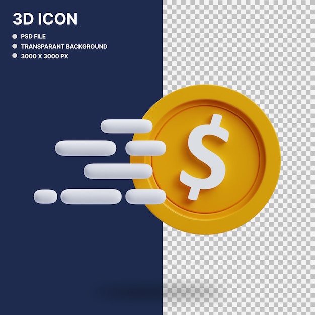 PSD transfert d'argent illustration graphique 3d