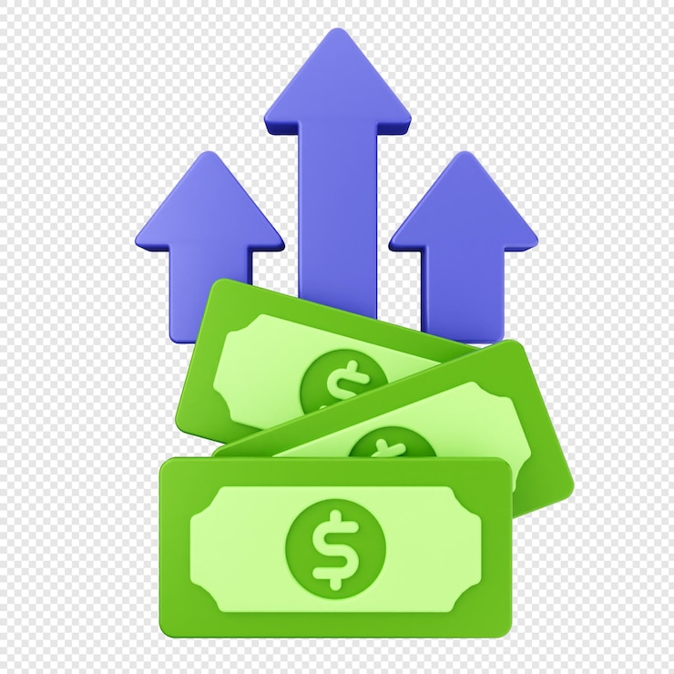 PSD transfert d'investissement d'argent en 3d