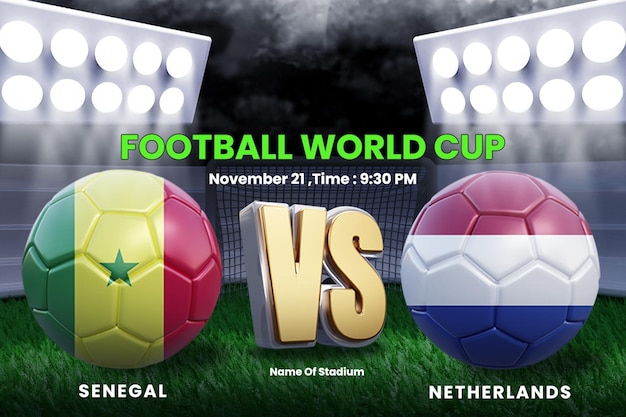 Transmissão do placar da fase de grupos da Copa do Mundo Senegal x Holanda