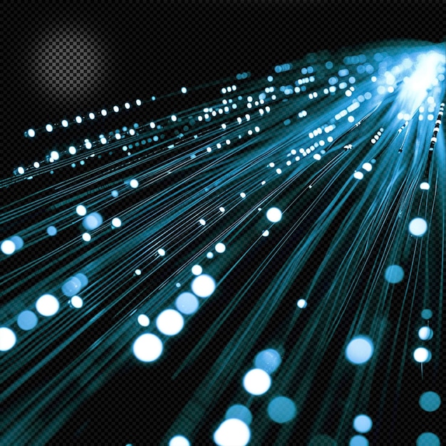 PSD transmission de données à haute vitesse par fibre optique effet lumineux arrière-plan transparent