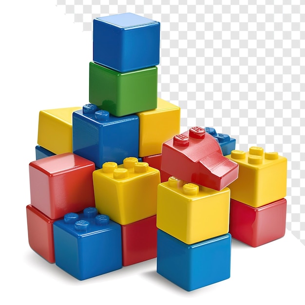 Transparent Background Building Blocks Set
