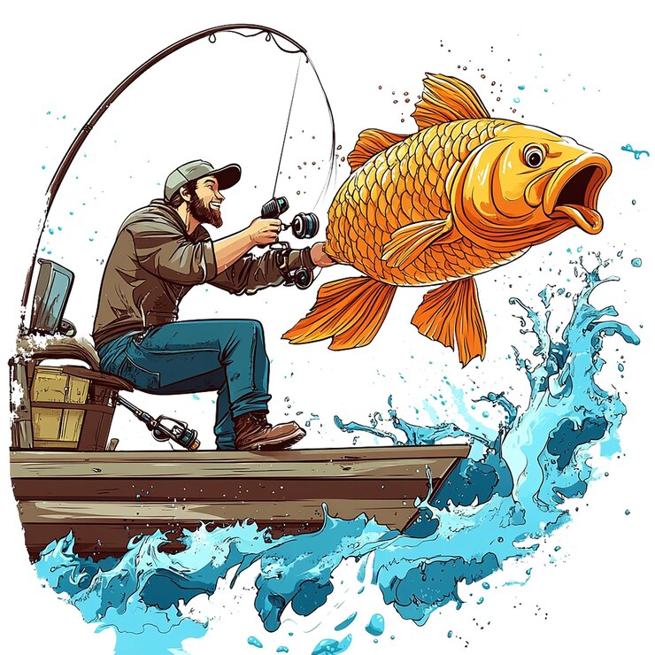 PSD transparent background fisherman