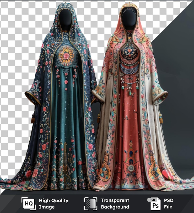 PSD transparent background psd eid al fitr traditional clothes for women and men