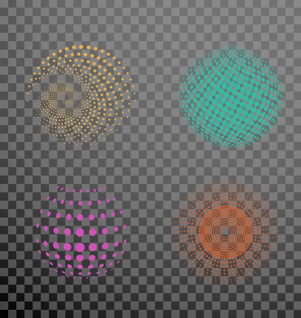 Transparent background with colored dots