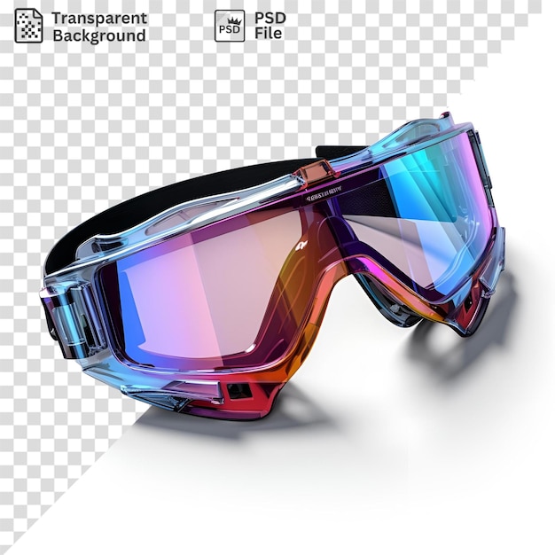 transparent background with isolated object and goggles on a white table
