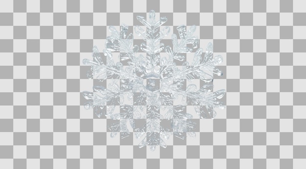 Transparent snowflake close up created with Generative AI technology PNG