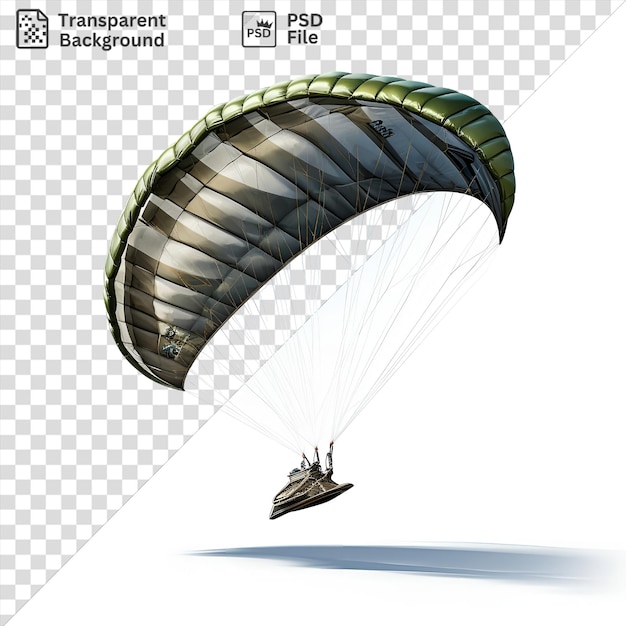 Transparentas fotografías realistas de kitesurfistas volando contra un cielo blanco con una sombra oscura en primer plano