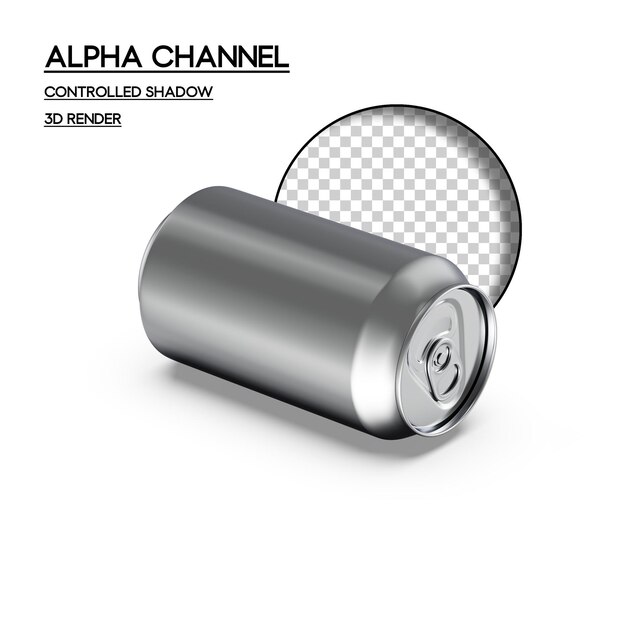 Transparente 250ml 330ml Energy Drink Soda Beer Can Alfa canal 3D Render