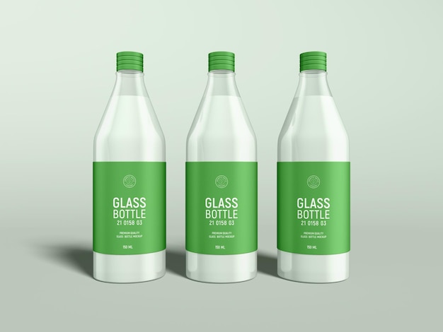 Transparente Getränkeglasflasche Branding Mockup