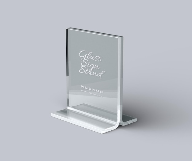 Transparente glasschildständer-mockup-vorlage