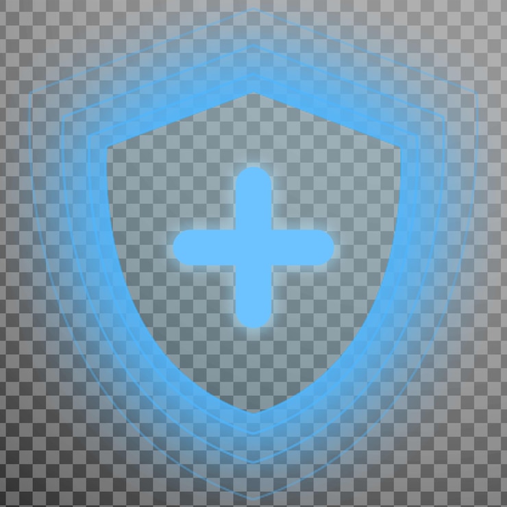 PSD transparente gradient-sicherheits-immunschild-grafiken