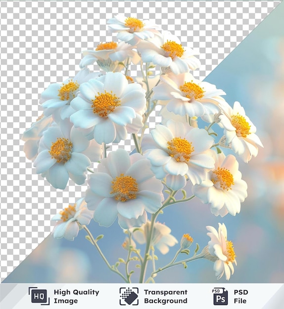 PSD transparente imagen premium de psd flor de yarrow en un jarrón