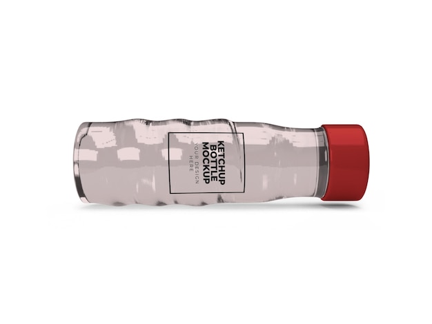 PSD transparente ketchup-flaschen-attrappe auf weißem hintergrund isoliert