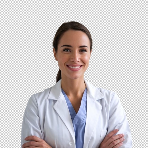 Transparente ou PNG Imagem de uma mulher em uma bata de laboratório com os braços cruzados