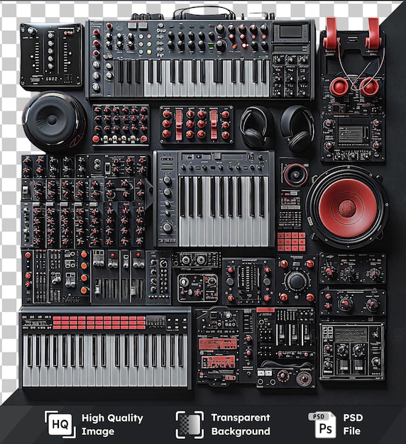 PSD transparente psd-bilder elektronische musikproduktion setzte den klang der musik