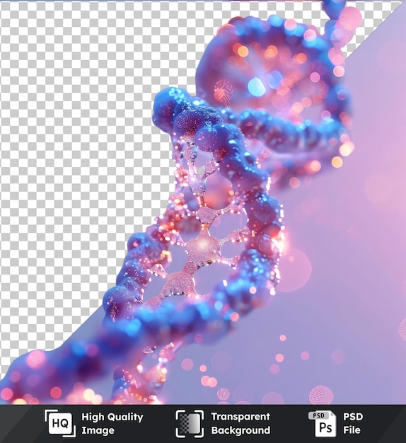 Transparente psd imagem 3d azul dna hélice sequência elemento desta imagem