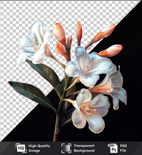 PSD transparente psd imagem de belas aquarelas flores tuberosas clipart