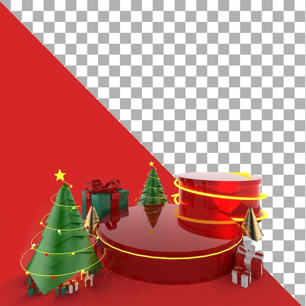 Transparente realistische 3D-Darstellung Bühne Weihnachtstag