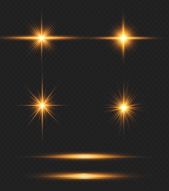 Transparente Sammlung von goldenen Blendenflecken
