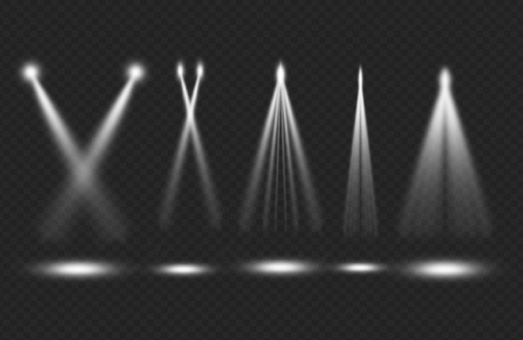 PSD transparente spotlight-effekte von white stage