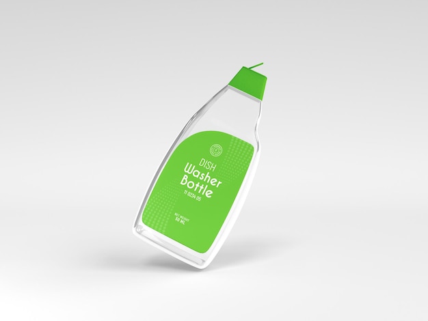 Transparente Verpackung für flüssige Geschirrspülflaschen