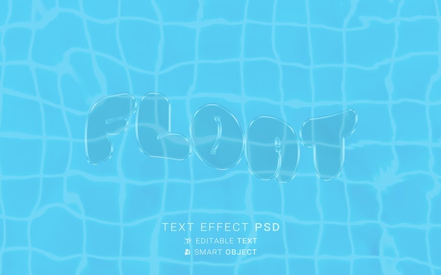 PSD transparenter aqua-texteffekt