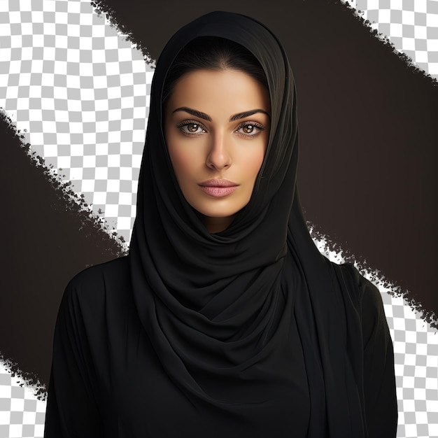 Transparenter hintergrund einer arabischen frau, die ein abaya-kleid trägt