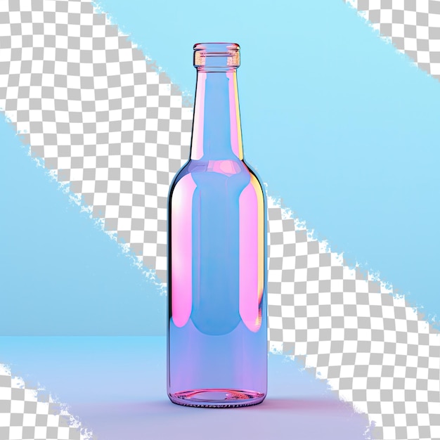 PSD transparenter hintergrund mit glasflasche mit getränk