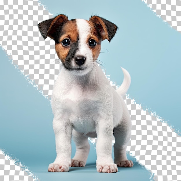 PSD transparenter hintergrund mit isoliertem stehenden jack-russell-terrier-welpen