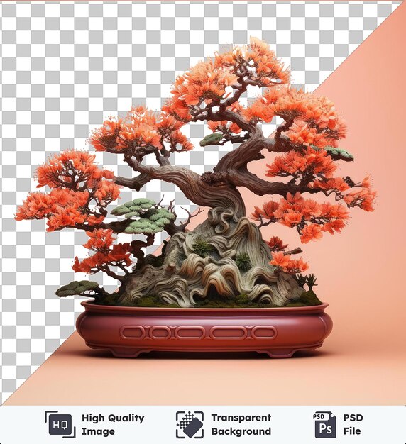 Transparenter hintergrund mit isolierter realistischer fotografie von horticulturist_s bonsai-baum