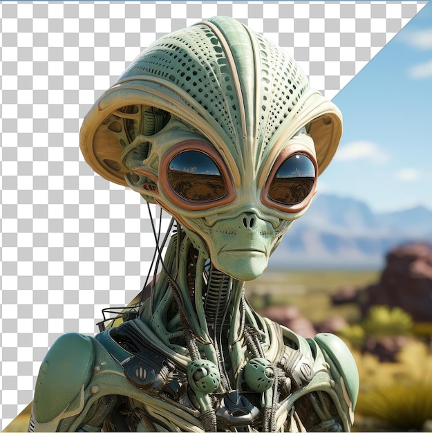 PSD transparenter hintergrund psd realistischer fotografischer xenobiologe _ s außerirdischer planet wie kreatur