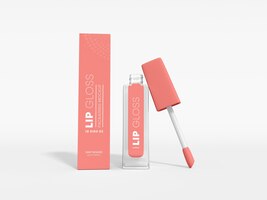 Transparentes glänzendes kunststoff-lipgloss-verpackungsmodell