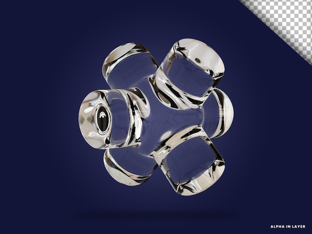 Transparentes Glas abstrakte geometrische Form moderne 3D-Rendered Form
