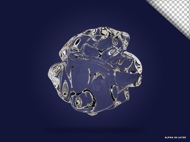 Transparentes Glas abstrakte geometrische Form moderne 3D-Rendered Form