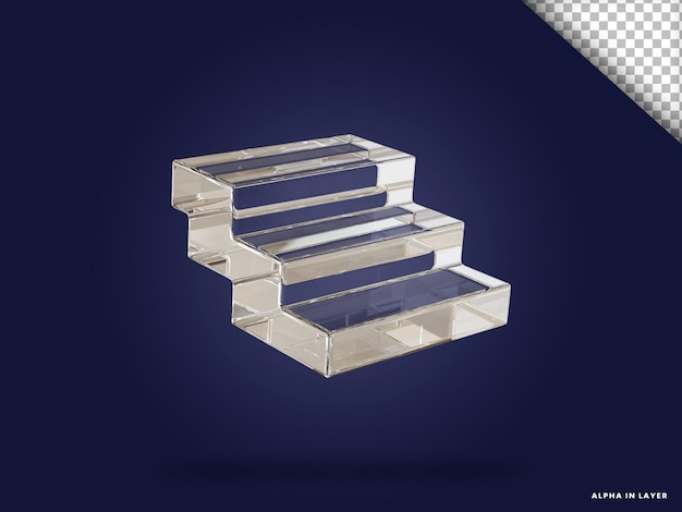 Transparentes Glas abstrakte geometrische Form moderne 3D-Rendered Form