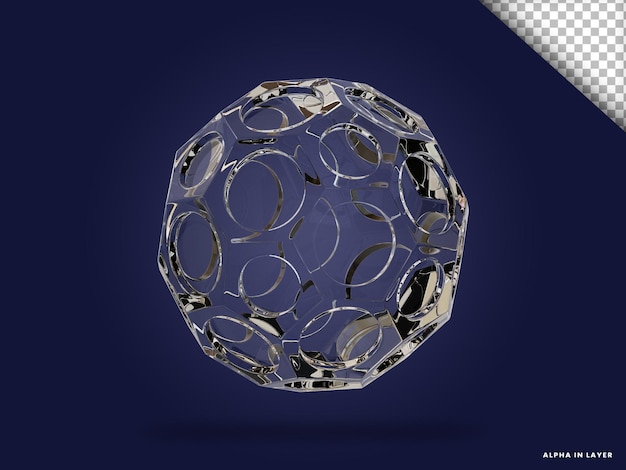 Transparentes Glas abstrakte geometrische Form moderne 3D-Rendered Form