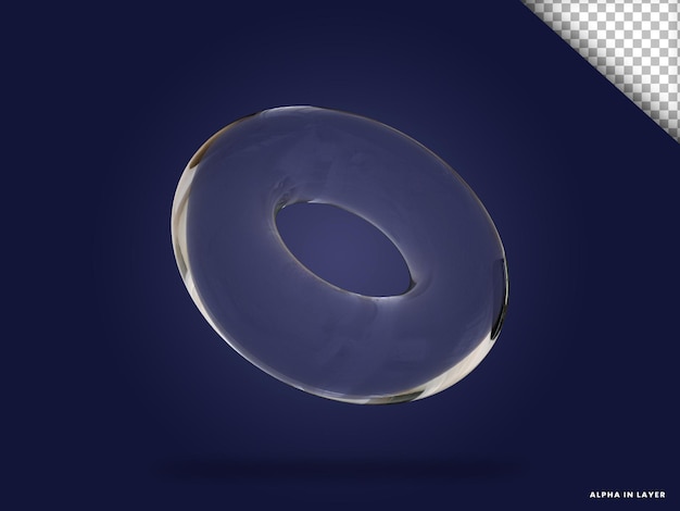 Transparentes Glas abstrakte geometrische Form moderne 3D-Rendered Form