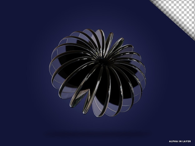 Transparentes Glas abstrakte geometrische Form moderne 3D-Rendered Form