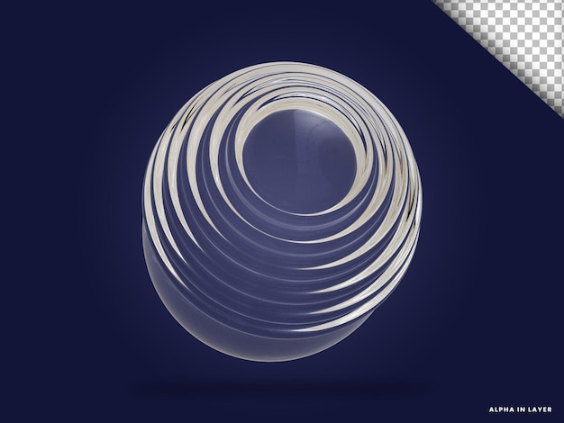 Transparentes Glas abstrakte geometrische Form moderne 3D-Rendered Form