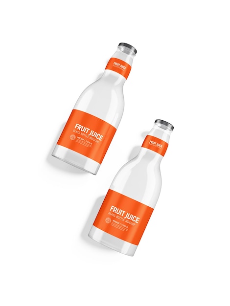 Transparentes Glas Saftflasche Branding Mockup